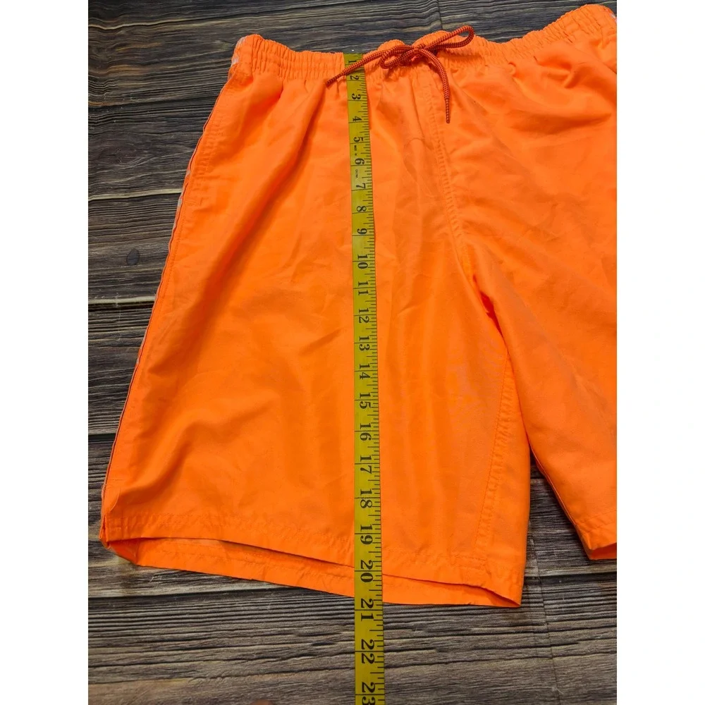 Nike Swim Trunks Mens Large Neon Orange Mesh Lined Board Shorts NESSC472